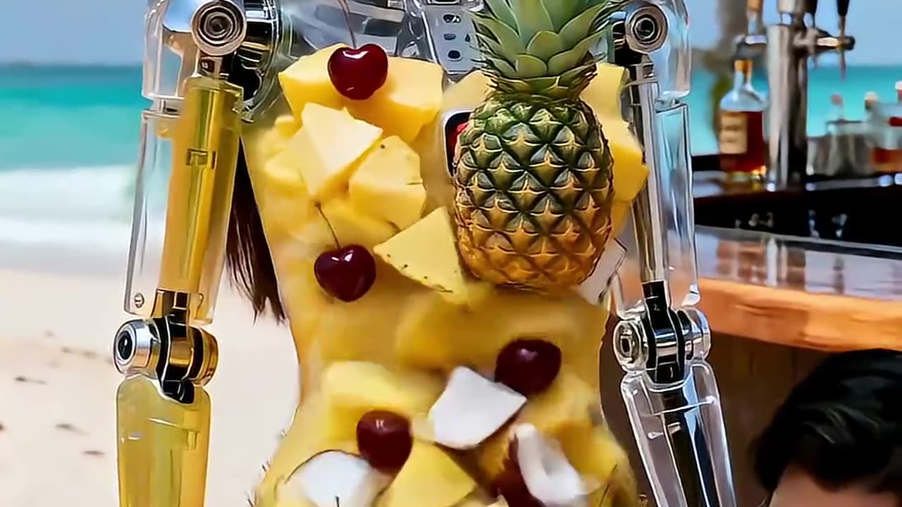 Piña Colada Cream Sauce Dispenser Robot, in Service #futuristic #robot #technology #humanoid #AI