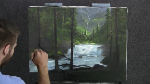 Painting from a Photo | Canadian Waterfall | Paint with Kevin Hill