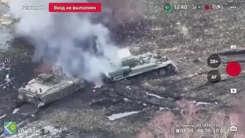 Russian drones finish off Ukrainian armor