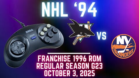 NHL '94 Franchise League (1996) - Sharks (Len) at Islanders (FLAnatic) {Genesis} Game 23