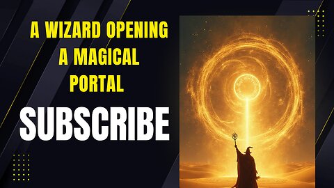 A lone wizard a magical portal