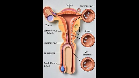 Male sperm production 3D animation