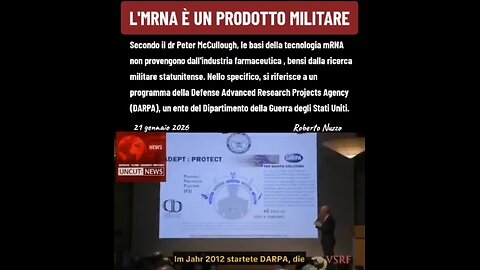 DR PETER McCULLOUGH: "L'MRNA È UN PRODOTTO MILITARE E TRUMP LO SAPEVA" (21/1/2026)