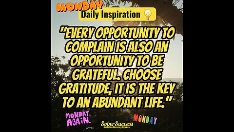 🗣Stay Grateful & Embrace An Abundant Life Today‼️❤️#DailyInspiration #MorningQuote #SoberCoach