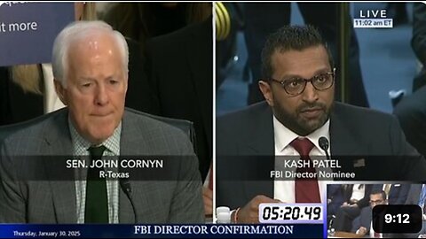 John Cornyn at Kash Patel FBI confirmation hearing * Jan. 30, 2025