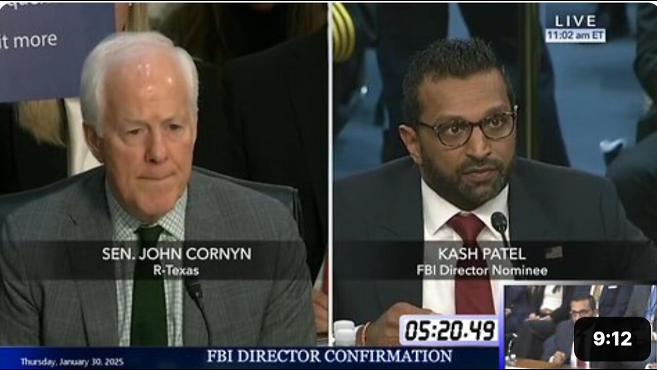John Cornyn at Kash Patel FBI confirmation hearing * Jan. 30, 2025