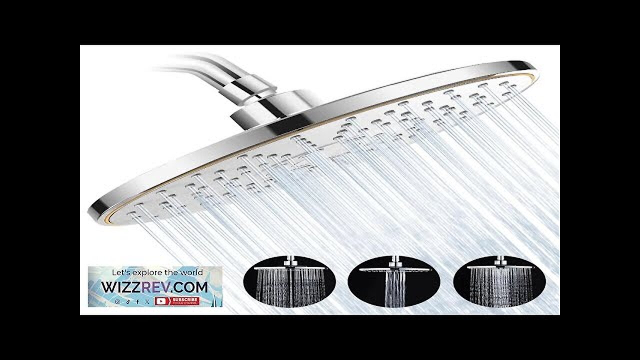 Rainfall Shower Head 3-Settings 8 Inch Large High Pressure Rain Shower Head Review