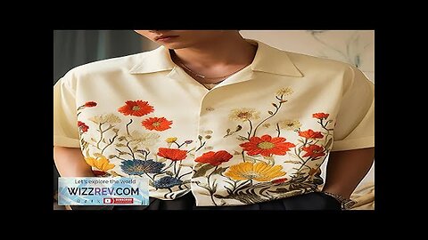 INCERUN Men Shirts Fashion Flower Print Shirt Mens Summer Streetwear Lapel Short Review