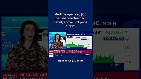 Medline opens at $35 per share in Nasdaq debut, above IPO price of $29