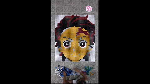I made #tanjiro from Demon Slayer using 1,872 bottle caps! 🔥