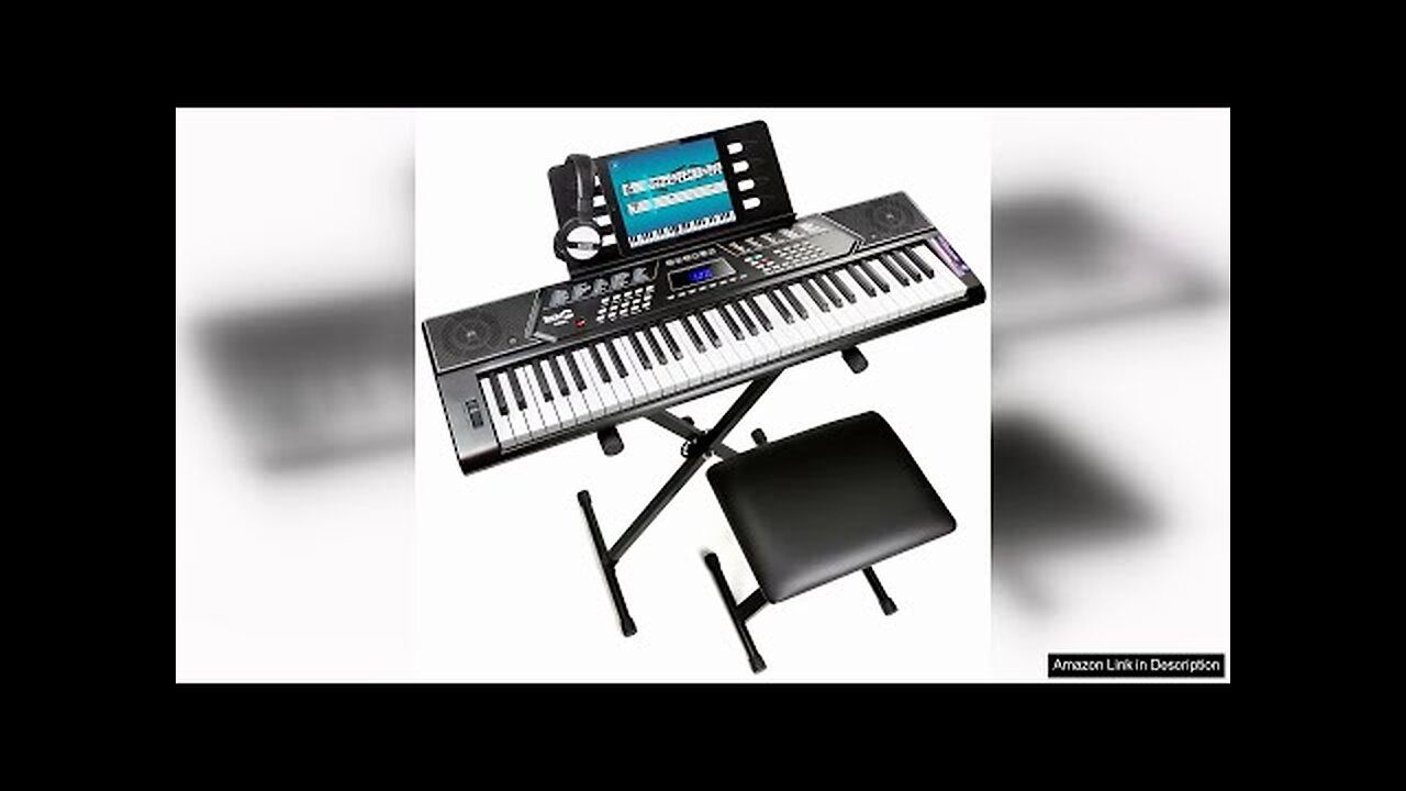 RockJam 61 Key Keyboard Piano Stand With Pitch Bend Kit, Piano Bench, Review