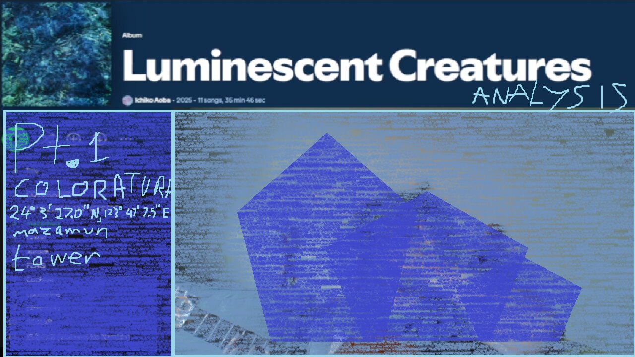 Analysis of 青葉市子 Ichiko Aoba's Luminescent Creatures album pt.1 (streamed 2025/03/11)