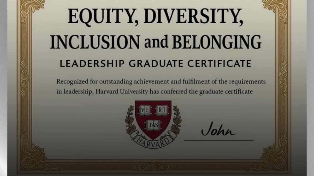 Harvard Sells DEI certificate for $14k