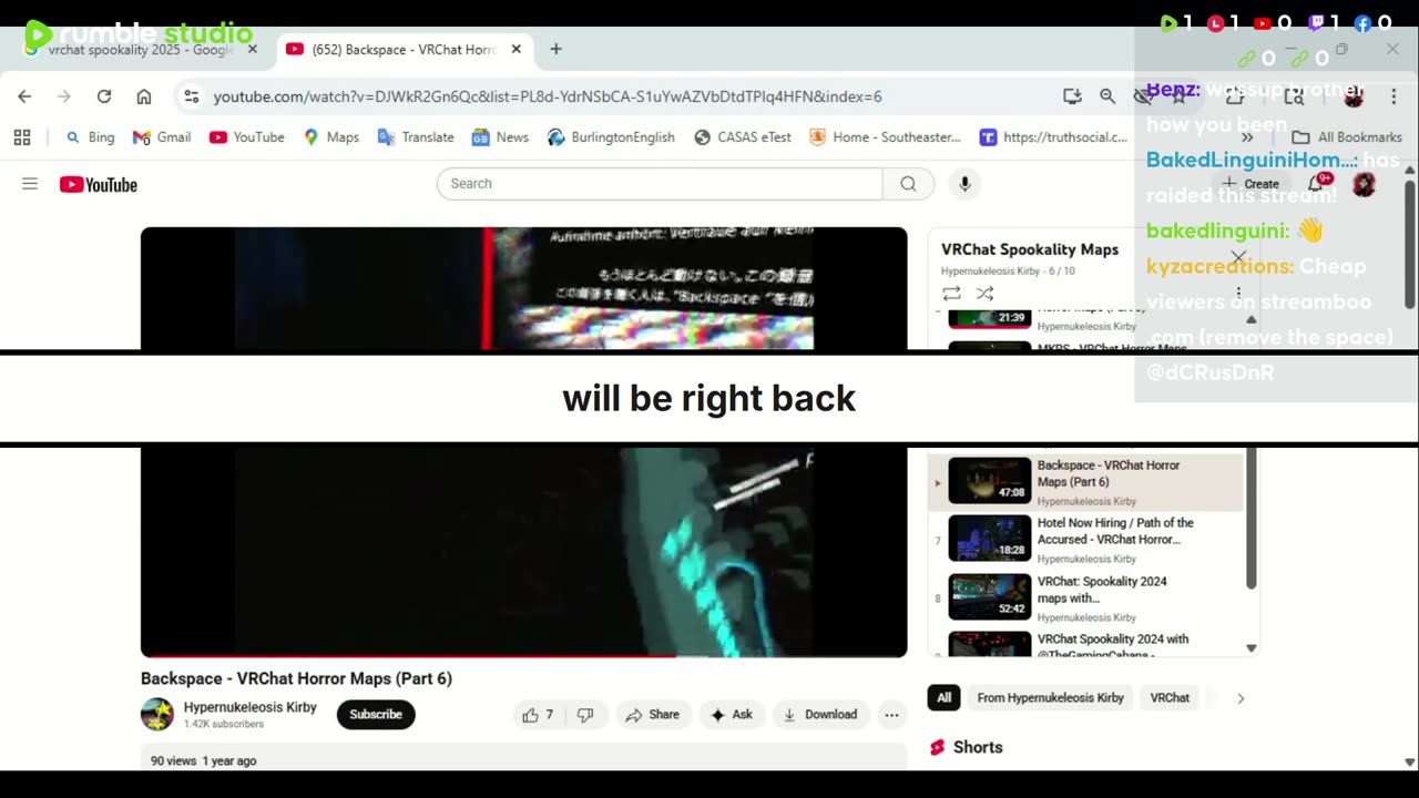 Still obviously just chatting and looking at spookily 2025 on another stream