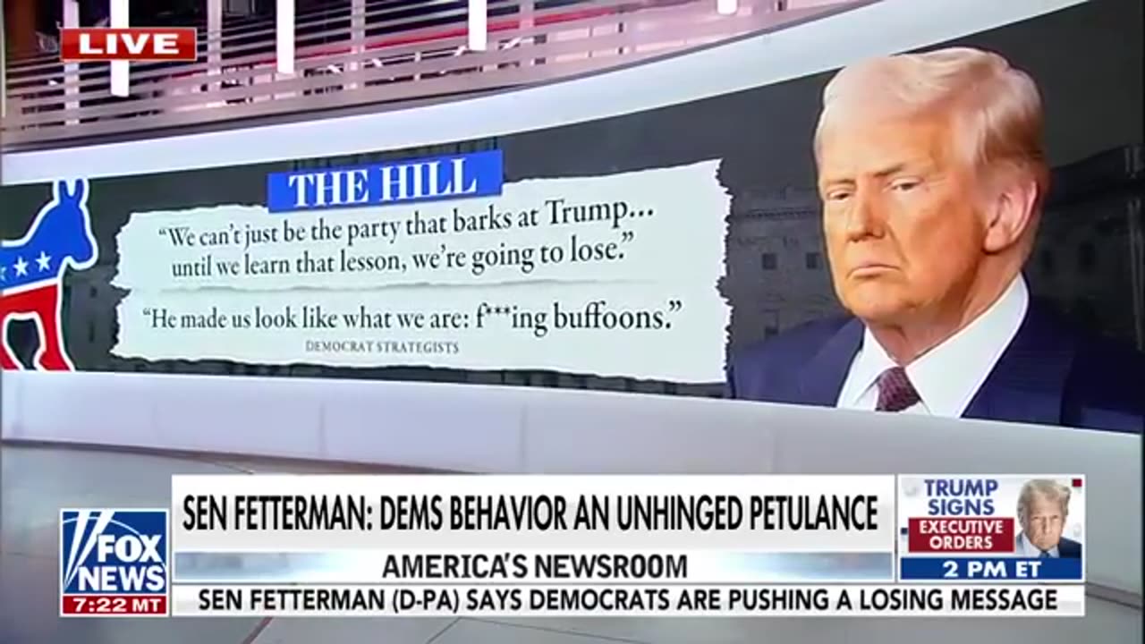 Fetterman Rages Against Dems, Calls Out 'Unhinged Petulance' Following Trump’s Speech