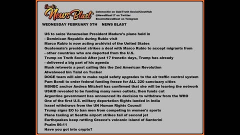 Wednesday, February 5, 2025 News Blast