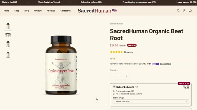 SacredHuman Organic Beet Root is a must for healthy blood pressure and heart health!
