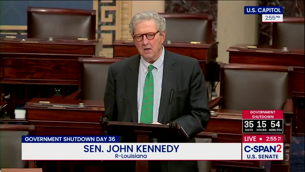 Sen. Kennedy Introduces Two Bills Suspending Congress Members’ Pay During a Shutdown