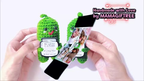Handmade Crochet Pickle – Cute “I Love You” Gift for Couples