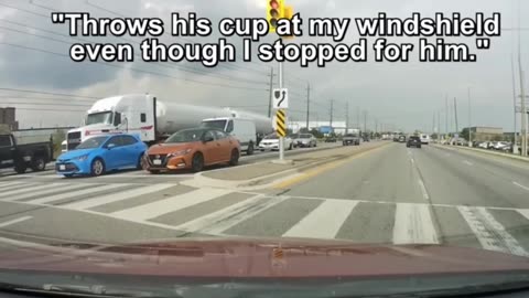 BIKER TRIED TO GET REVENGE BY BRAKE CHECKING A SEMI-TRUCK