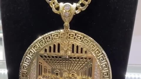 Real 10K Gold Last Supper Pendant Setup