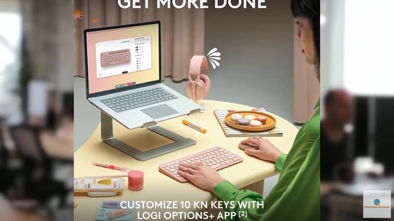 Logitech Pebble Keys 2 K380s, Multi-Device Bluetooth Wireless Keyboard with Cust