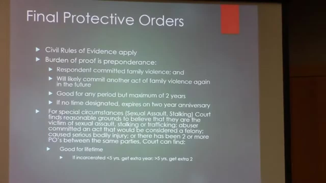 Williamson County DA Assistant Leslie Levy Teaching Attorneys How To Do Restraining Orders