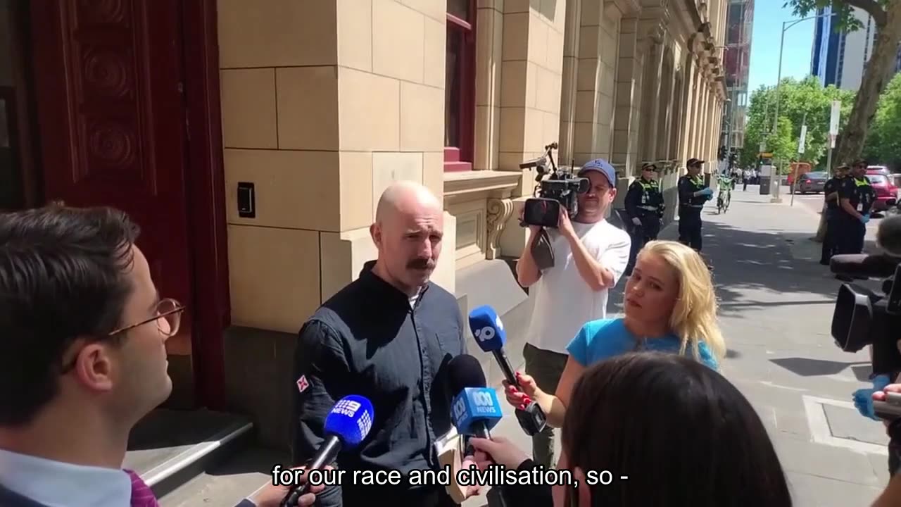 Thomas Sewell speaks to the media after being released on bail this afternoon