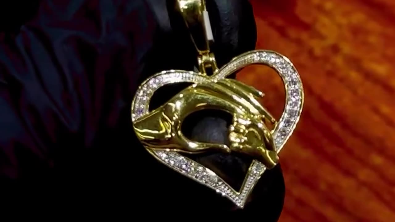 10K Gold & Natural Diamond Heart Pendant