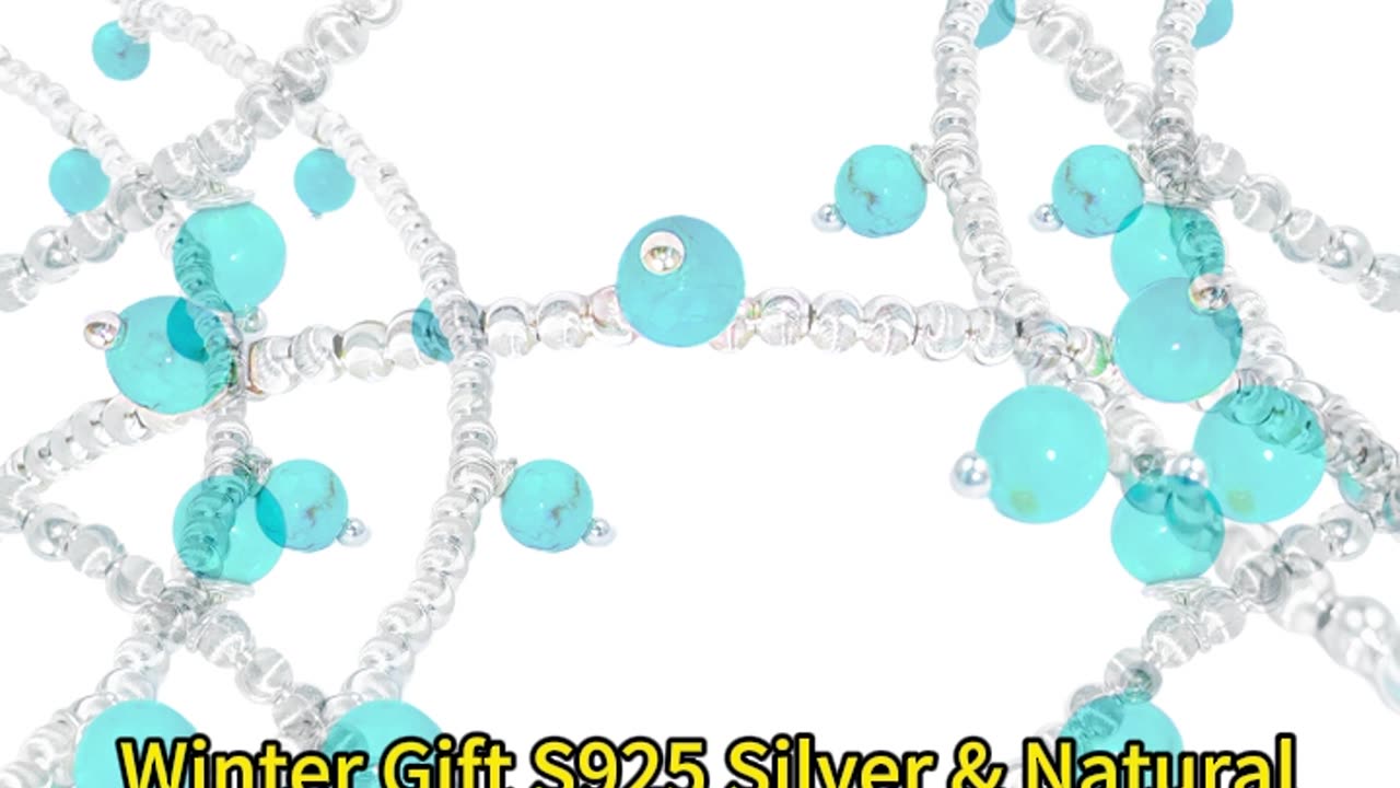 修正----GN-20241230-04 Winter Gift S925 Silver & Natural Turquoise with Silver Beads High Quality