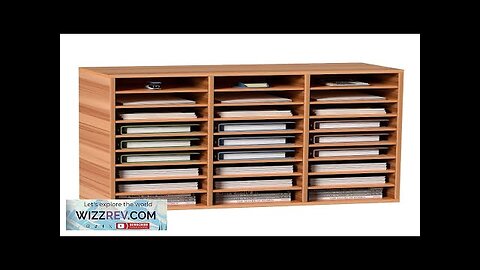 Wood Literature Organizer File Sorter Paper Storage Holder 27 Slots White Review