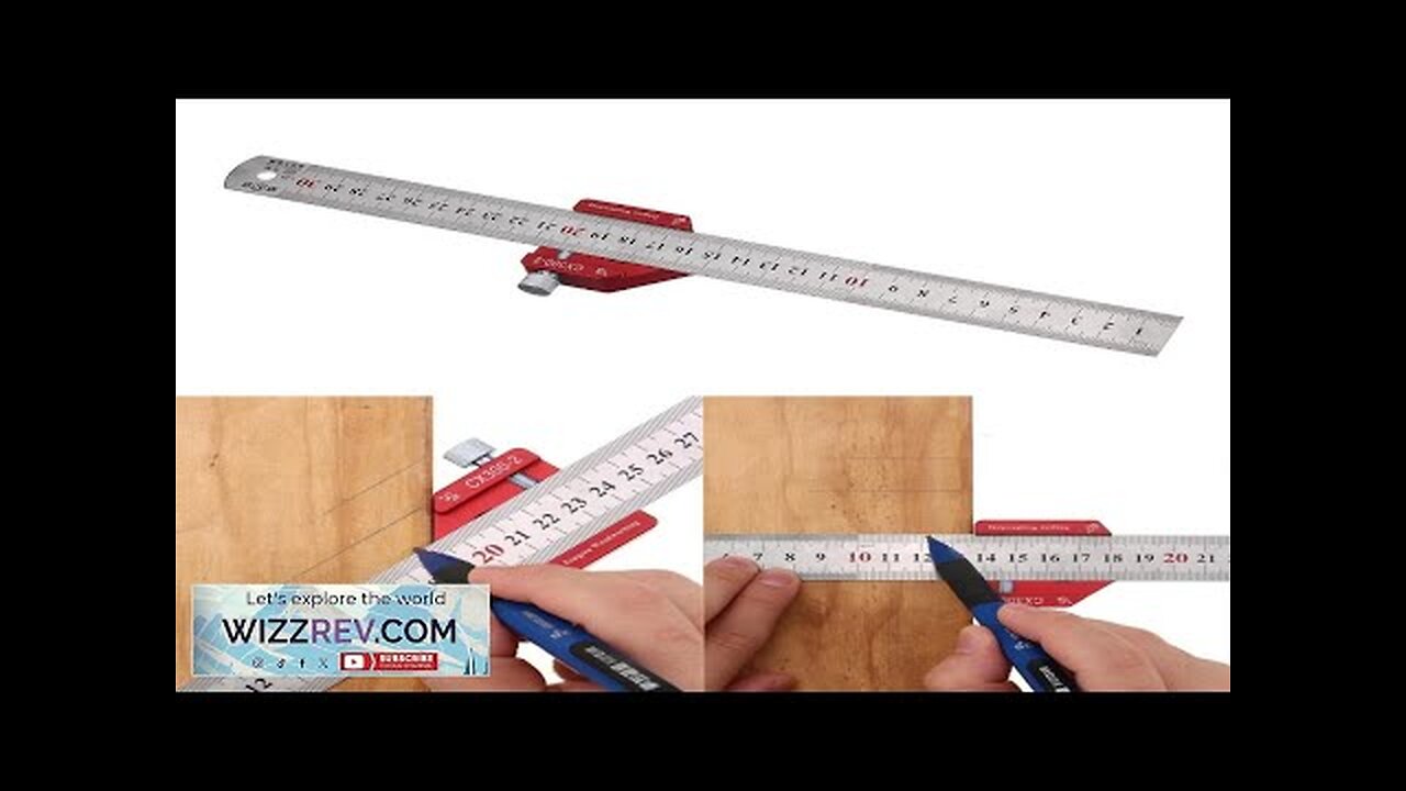 Drillpro CX300-2 Adjustable 45/90 Degree Metric and Inch Line Scribe Ruler Positioning Review