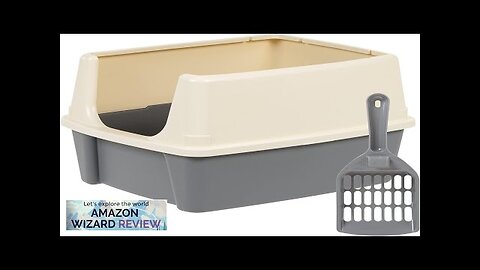 Amazon Basics Tall Open Top Cat Litter Box with High Sides ReviewB0B7JKP75J