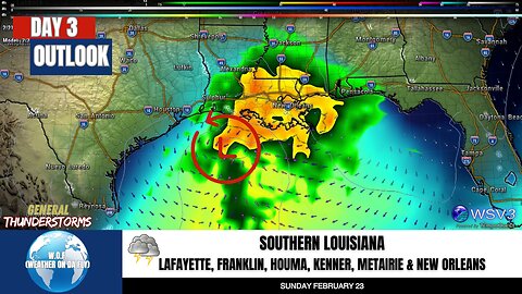 🌩️ Thunderstorms & Hail Possible: S. Louisiana Sunday! 2/21/25 #shorts #weather #stormupdate