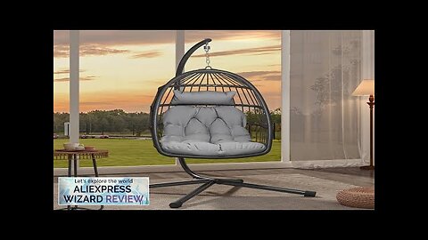 【Summer Sale】Egg Chair with Cushions Hanging Swing Egg Chair Wicker Hammock Egg Review