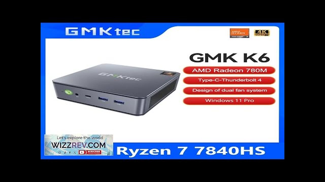 GMKtec Mini Pc GMK K6 AMD R7-7840HS NUCBOX Design of dual fan Review