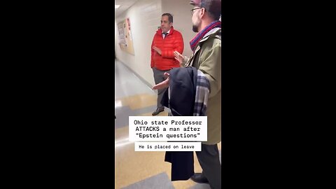 Luke Perez, a professor at Ohio State, has been put on leave after he assaulted a cameraman asking about Jeffrey Epstein