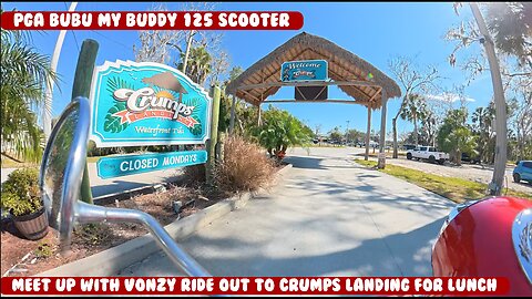 Vonzy and me take a ride to Crumps Landing, powerlines knobbies. 2003 PGO My Buddy Bubu 125 scooter