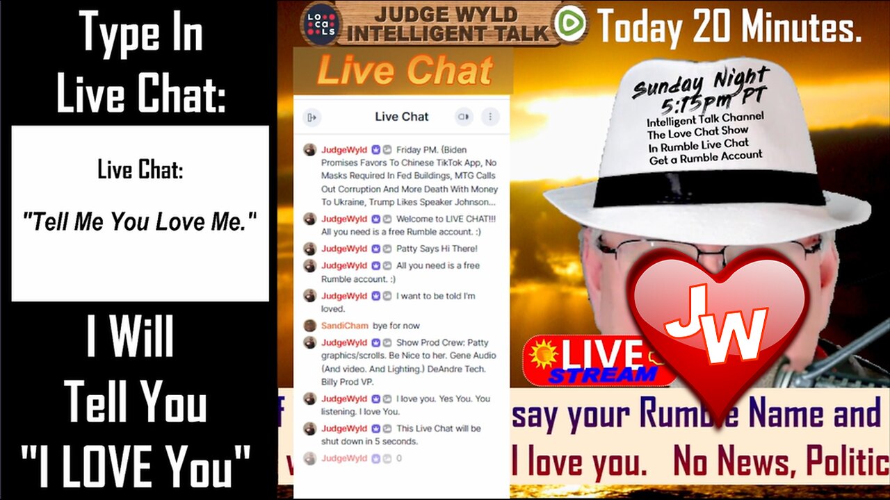 Live Stream LOVE CHAT 01 26 2025 Free: You Ask Me To Say I Love You-I Tell You I Love You-That's It!