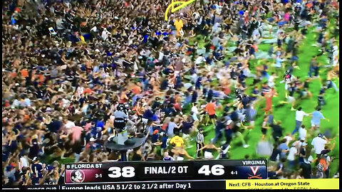 Virginia Football Fans Bum Rush the Field after BIG WIN! 