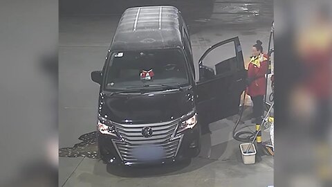Car catches fire at petrol station in China, worker and driver fight blaze