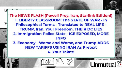 Liberty Conspiracy LIVE 1-13-26 Iran, Trump Tariff Terrorism, ICE Wrongdoing, Economic Trouble!