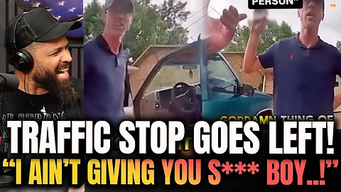 White Guy Goes OFF on Cop during traffic stop in his own driveaway!