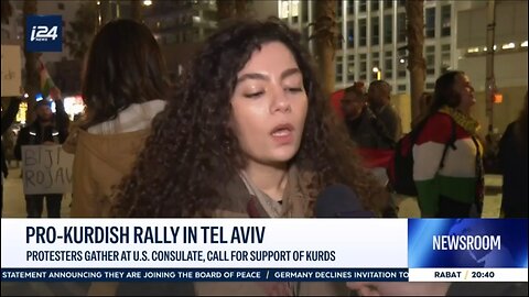 PRO-KURDISH RALLY IN TEL AVIV PROTESTERS GATHER AT U.S.CONSULATE. CALL FOR SUPPORT OF KURDS