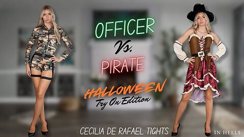 Police or Pirate? 🏴‍☠️ Halloween Try-On in Ultra Sheer CDR Tights | Part 4