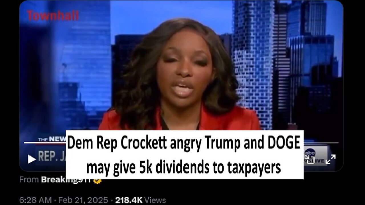 Dem Rep Crockett update about possible DOGE dividend to taxpayers