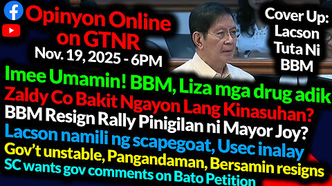 Imee umamin | Lacson Cover-up, Usec lang daw | Zaldy Co kinasuhan now lang? | GTNR Ka Mentong Ka Ado