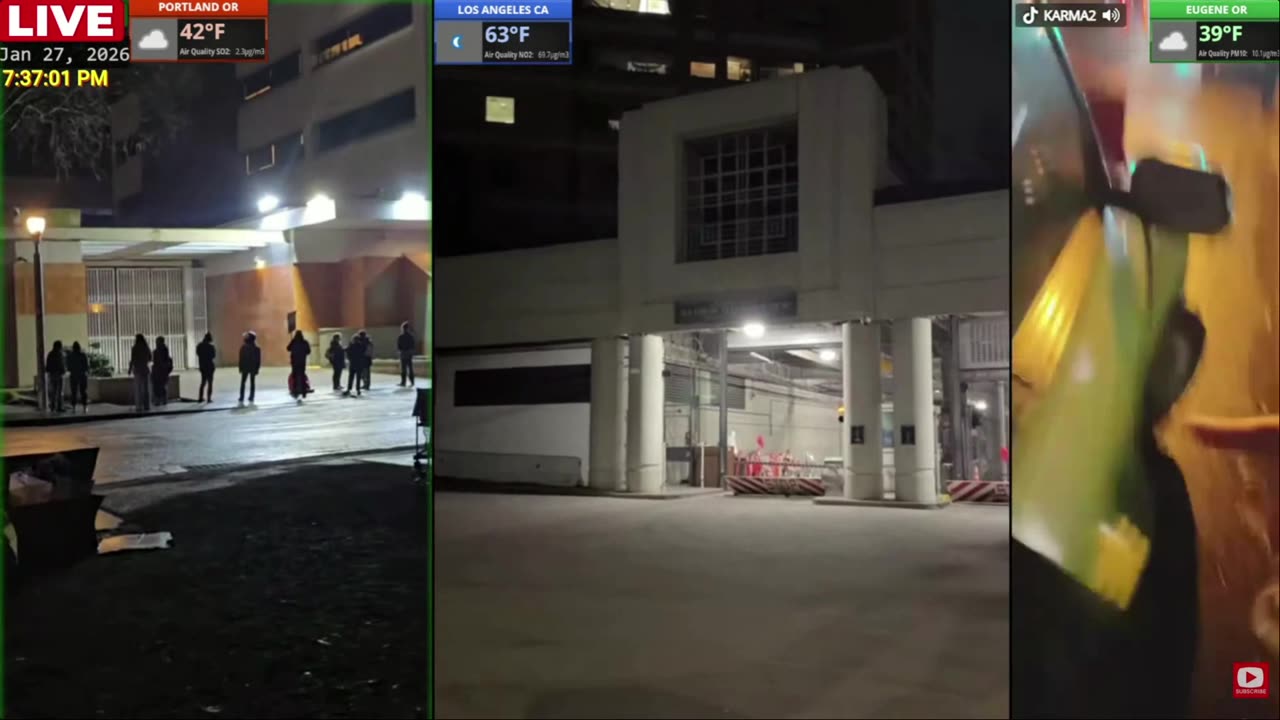 LIVE NOW MINNESOTA LOS ANGELES PORTLAND EUGENE ICE PROTESTS Multi-Cam 01-27-2026