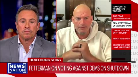 John Fetterman: "I also got a chance to watch Erika Kirk ... how heroic that is"