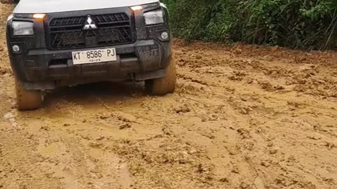 The road that was taken was so extreme that it was uphill and full of mud